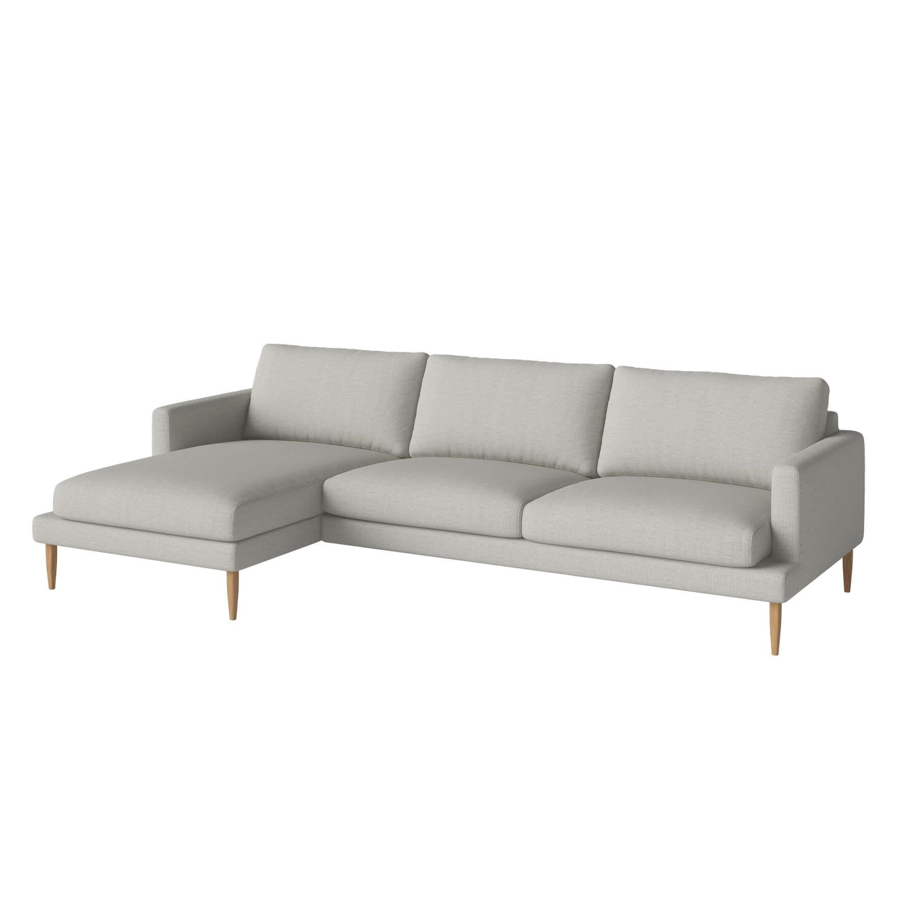 Bolia Veneda Sofa 35 Seater Sofa With Chaise Longue Oiled Oak London Dust Green Left Grey Designer Furniture From Holloways Of Ludlow
