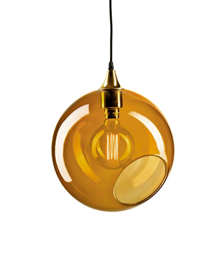 Design By Us Ballroom Pendant Extra Large Amber Gold Edge With Gold Fittings Yellow Designer Pendant Lighting