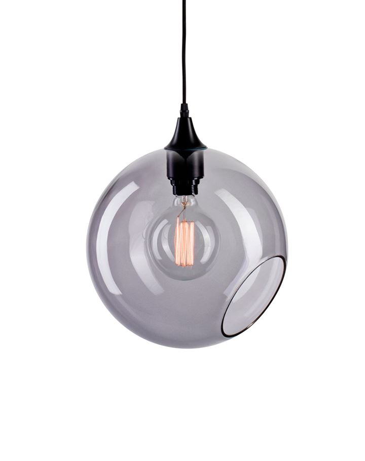 Design By Us Ballroom Pendant Extra Large Smoke Silver Edge With Black Fittings Designer Pendant Lighting