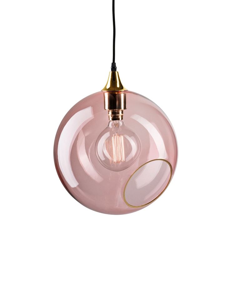 Design By Us Ballroom Pendant Extra Large Rose Gold Edge With Gold Fittings Red Designer Pendant Lighting