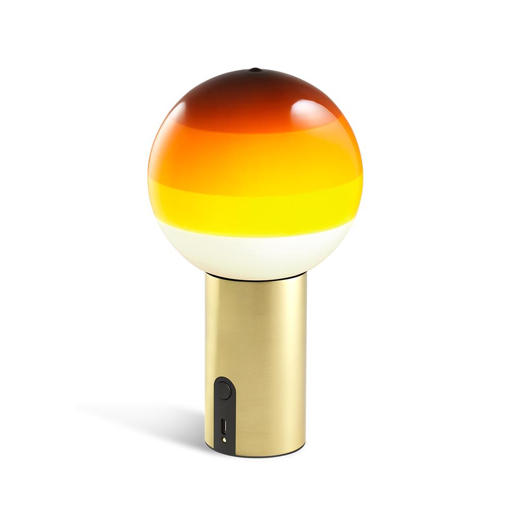 Dipping Portable Table Light Amber Brushed Brass
