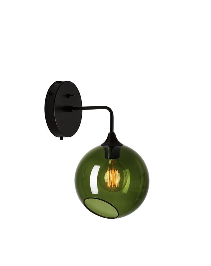 Ballroom Wall Light Small Army Silver Edge With Black Fittings