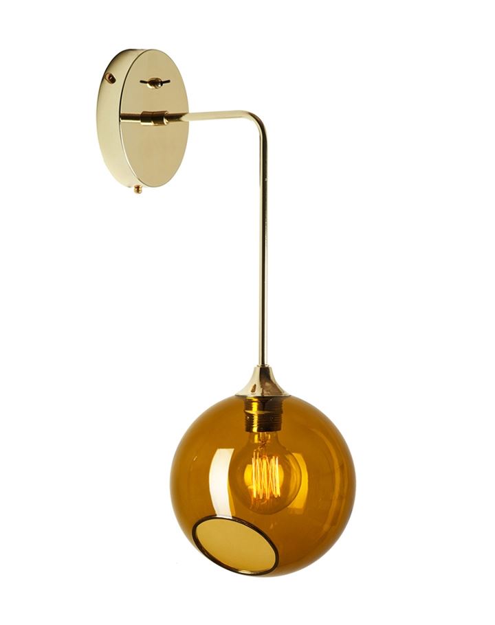 Ballroom Wall Light Large Amber Gold Edge With Gold Fittings