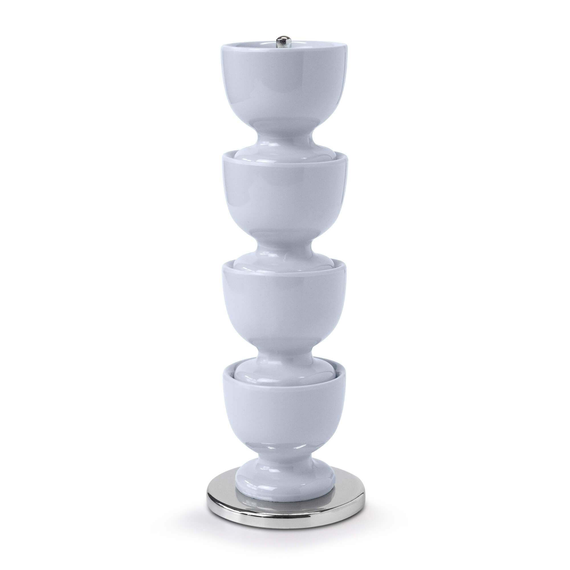 Zeal Stack & Store Egg Cup Set with Chrome Stand in Duck Egg Blue