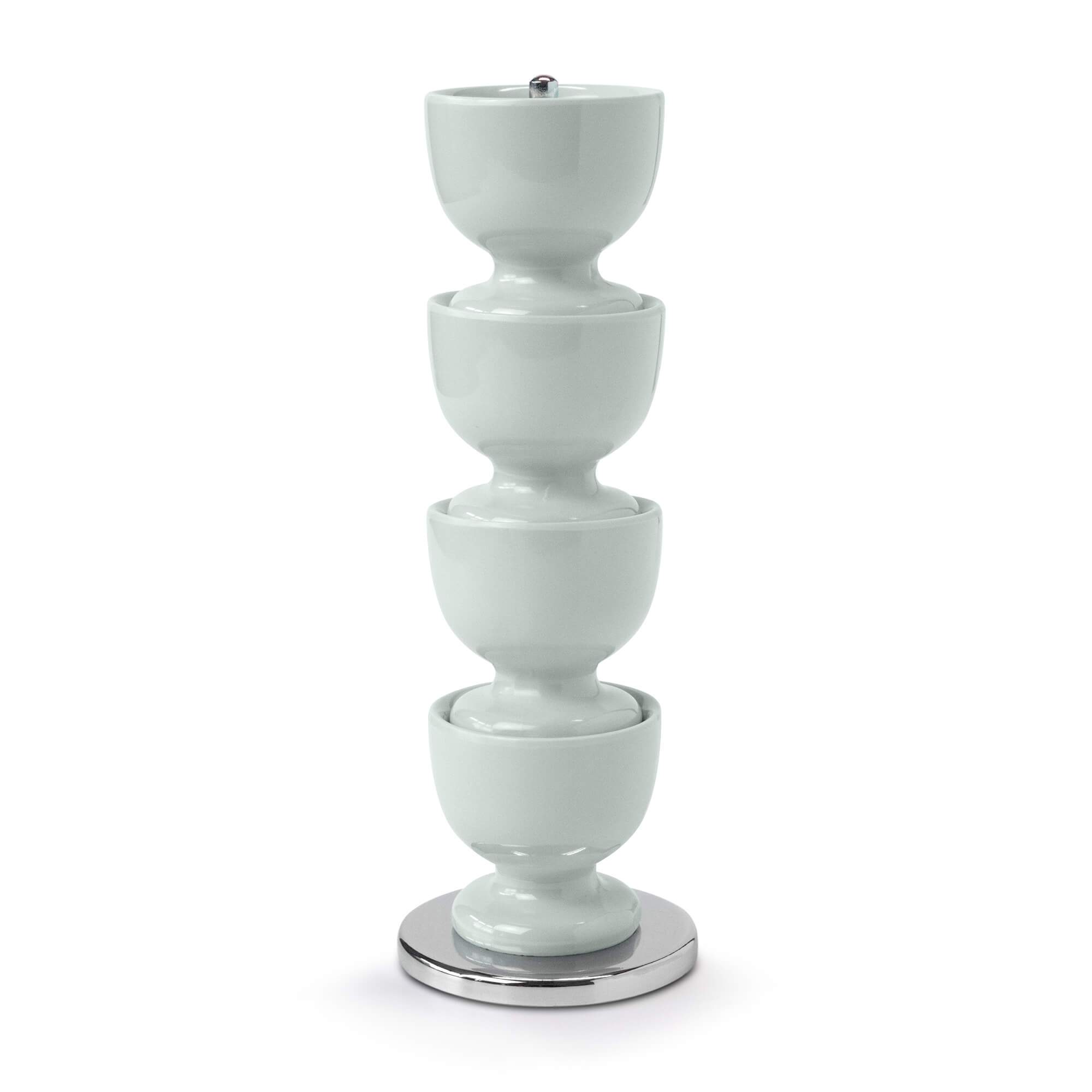 Zeal Stack & Store Egg Cup Set with Chrome Stand in Light Green