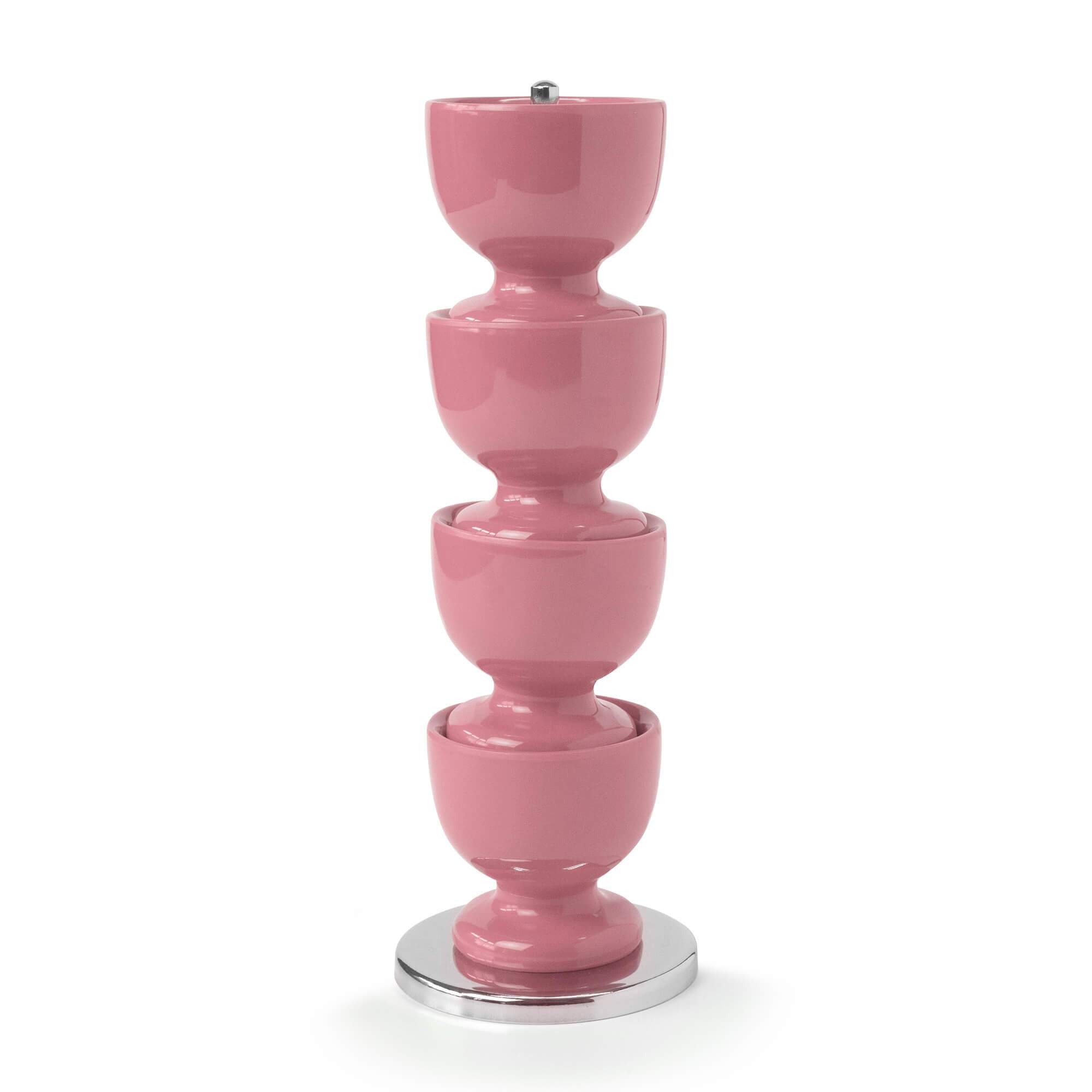 Zeal Stack & Store Egg Cup Set with Chrome Stand in Rose