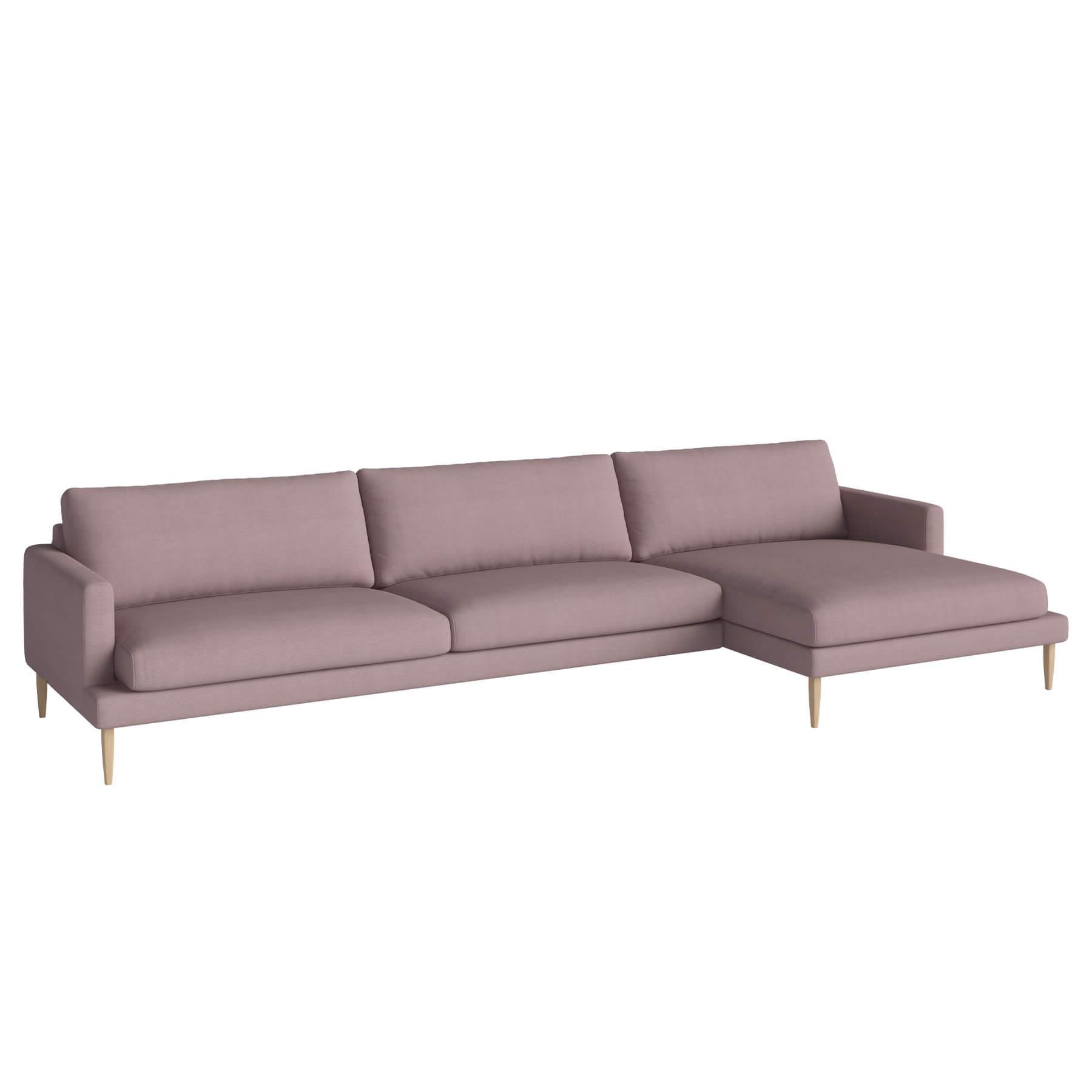 Bolia Veneda Sofa 45 Seater Sofa With Chaise Longue White Oiled Oak Linea Rosa Right Pink Designer Furniture From Holloways Of Ludlow