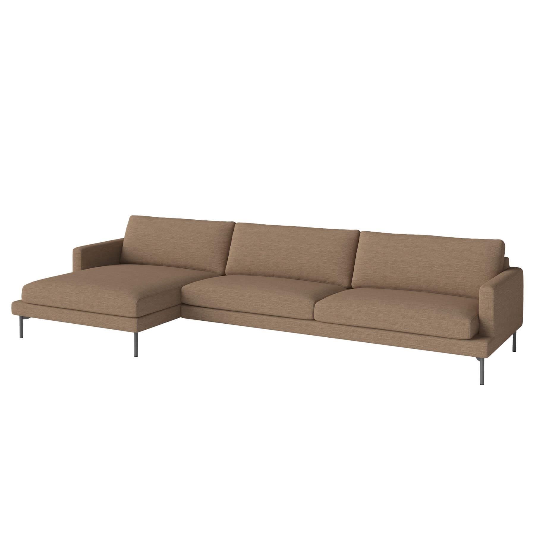 Bolia Veneda Sofa 45 Seater Sofa With Chaise Longue Grey Laquered Steel Laine Light Brown Left Brown Designer Furniture From Holloways Of Ludlow