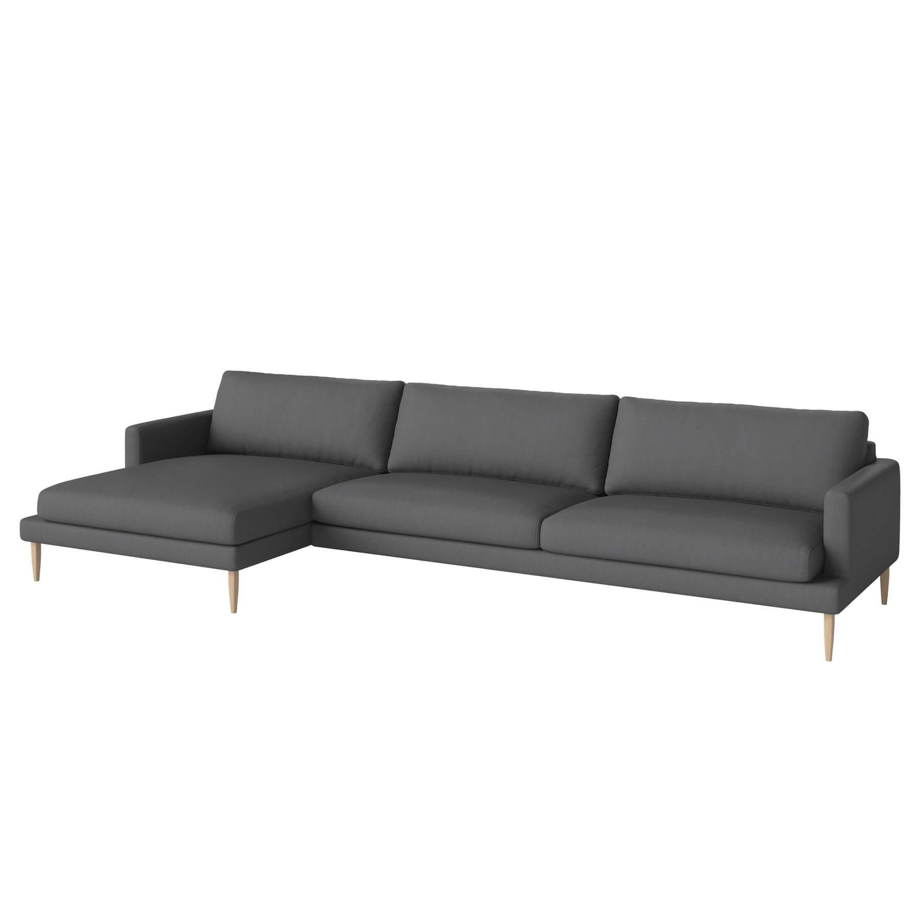 Bolia Veneda Sofa 45 Seater Sofa With Chaise Longue White Oiled Oak Gaja Dark Grey Left Grey Designer Furniture From Holloways Of Ludlow