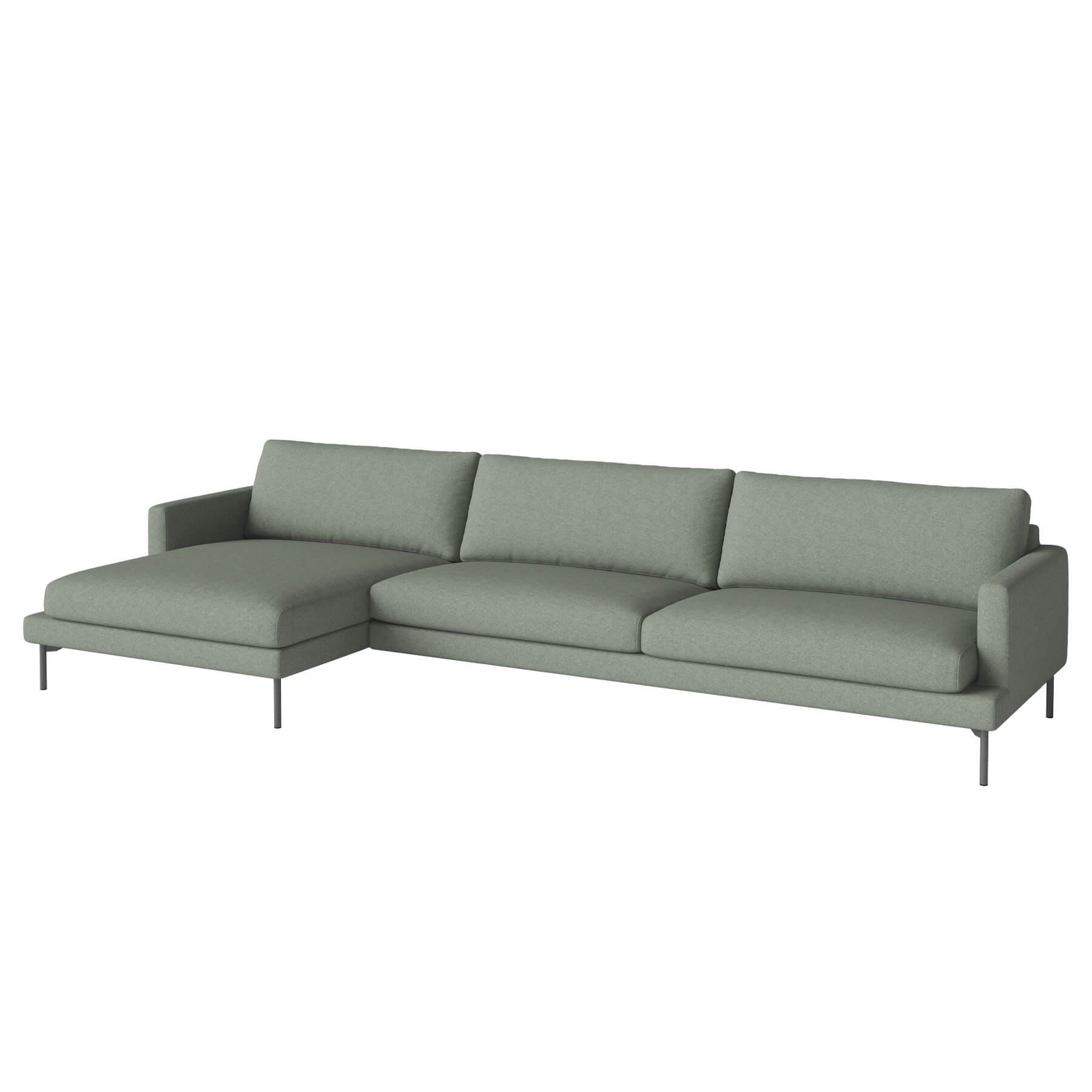 Bolia Veneda Sofa 45 Seater Sofa With Chaise Longue Grey Laquered Steel Qual Green Left Green Designer Furniture From Holloways Of Ludlow