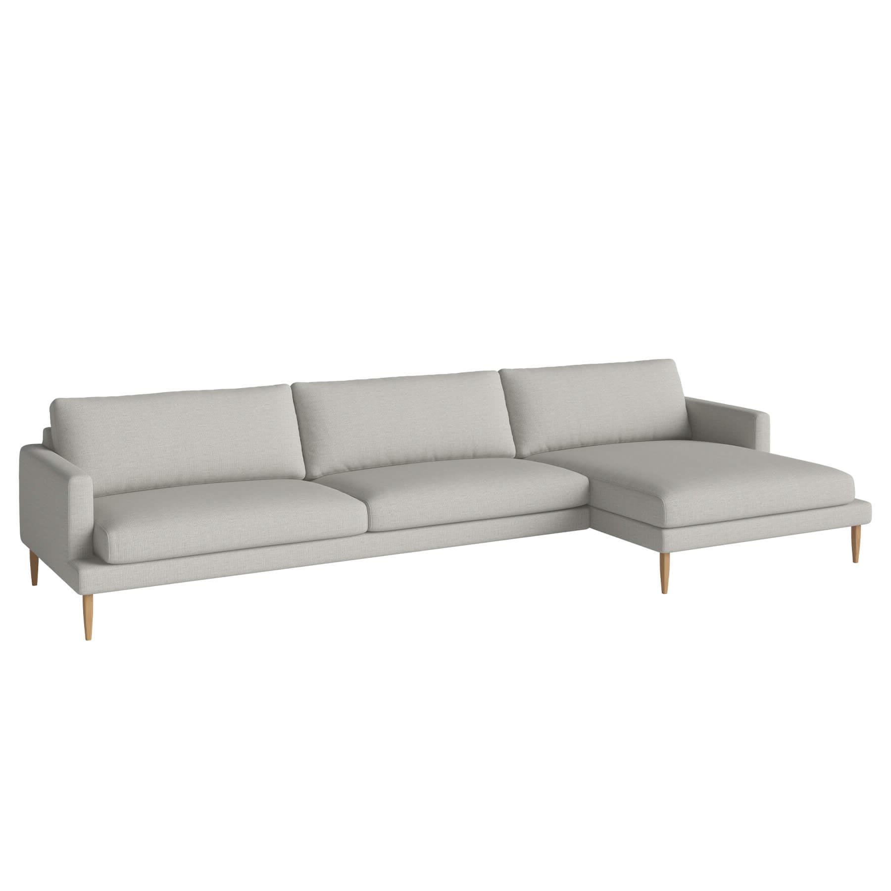 Bolia Veneda Sofa 45 Seater Sofa With Chaise Longue Oiled Oak London Dust Green Right Grey Designer Furniture From Holloways Of Ludlow