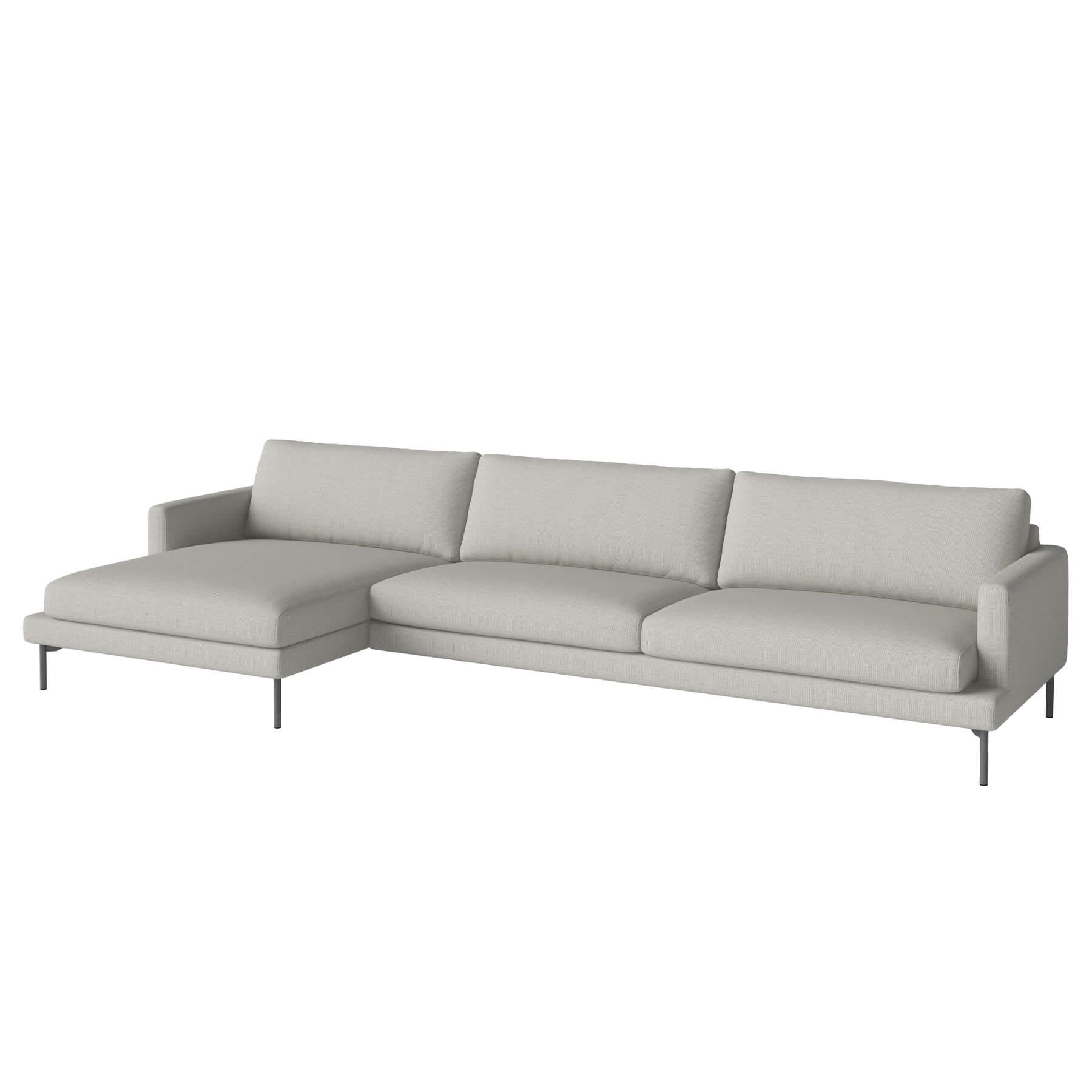 Bolia Veneda Sofa 45 Seater Sofa With Chaise Longue Grey Laquered Steel London Dust Green Left Designer Furniture From Holloways Of Ludlow