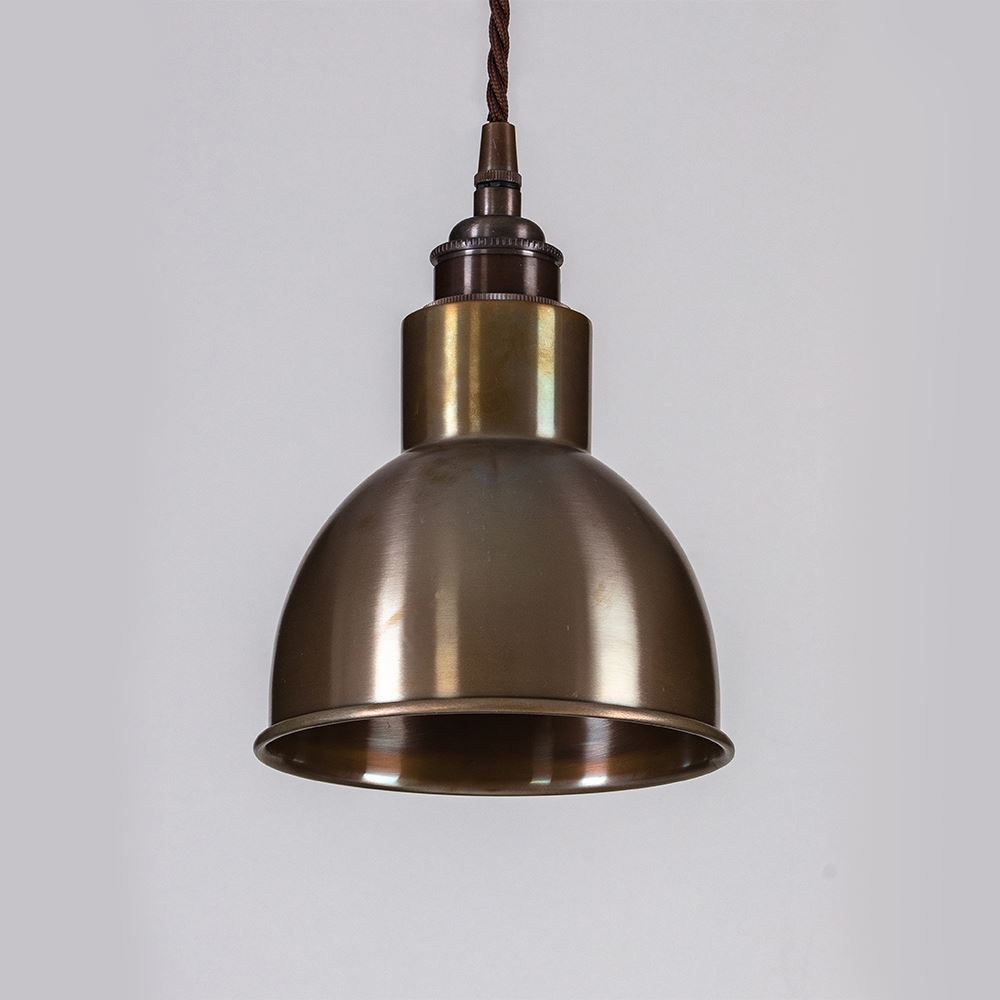 Old School Electric Churchill Pendant Light Metal Shades All Antique Brass Brassgold Designer Pendant Lighting