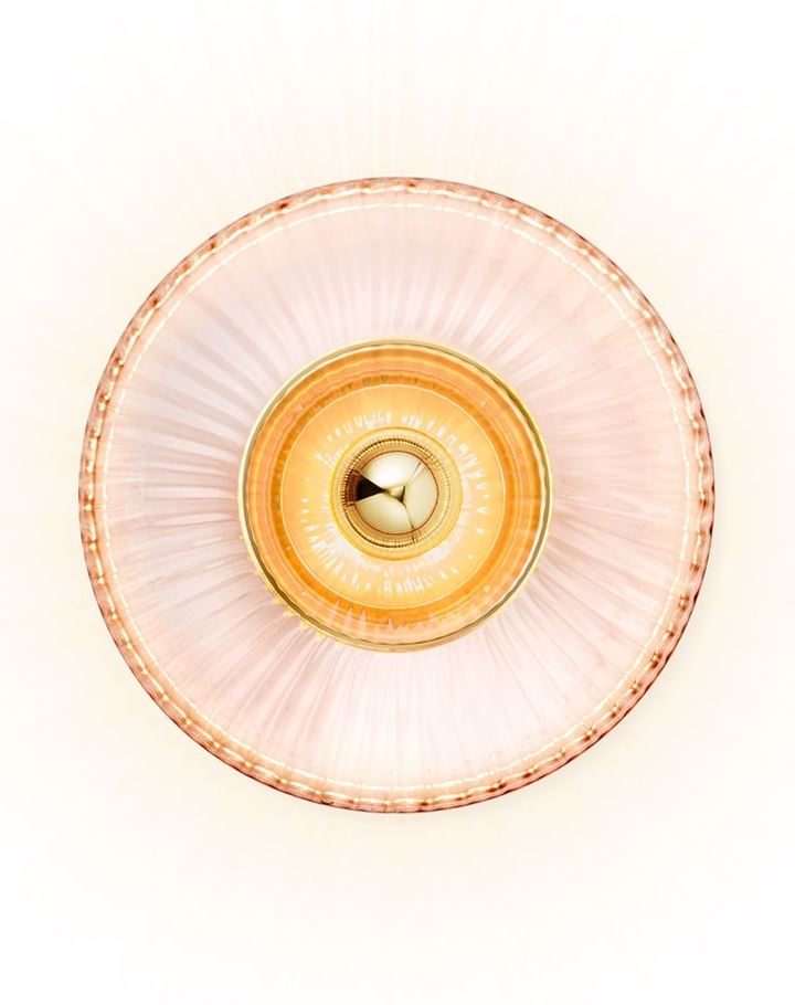 New Wave Optic Wall Light Large Rose Gold Edge With Gold Fitting