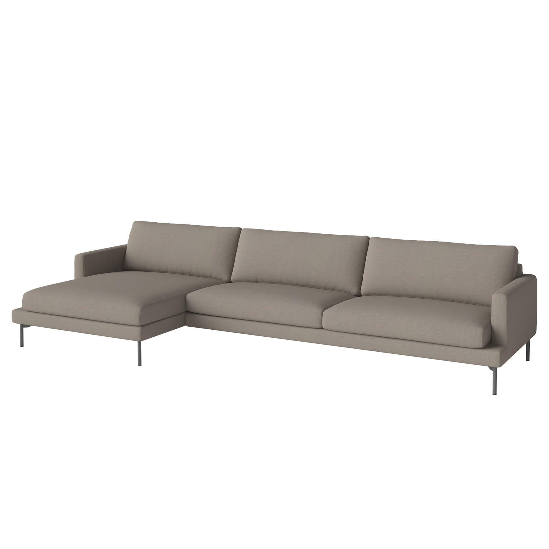 Bolia Veneda Sofa 45 Seater Sofa With Chaise Longue Grey Laquered Steel Baize Dark Beige Left Brown Designer Furniture From Holloways Of Ludlow