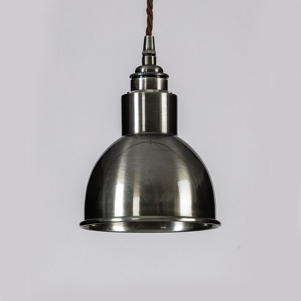 Old School Electric Churchill Pendant Light Metal Shades All Antique Silver Grey Designer Pendant Lighting