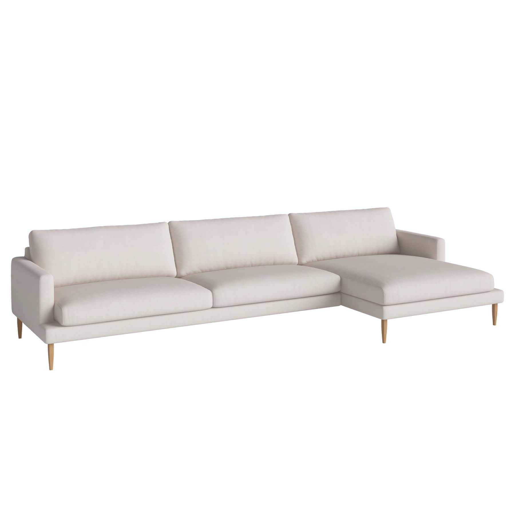 Bolia Veneda Sofa 45 Seater Sofa With Chaise Longue Oiled Oak Linea Beige Right Brown Designer Furniture From Holloways Of Ludlow