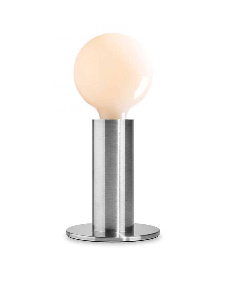Sol Led Table Lamp Platinum With Opaque Bulb