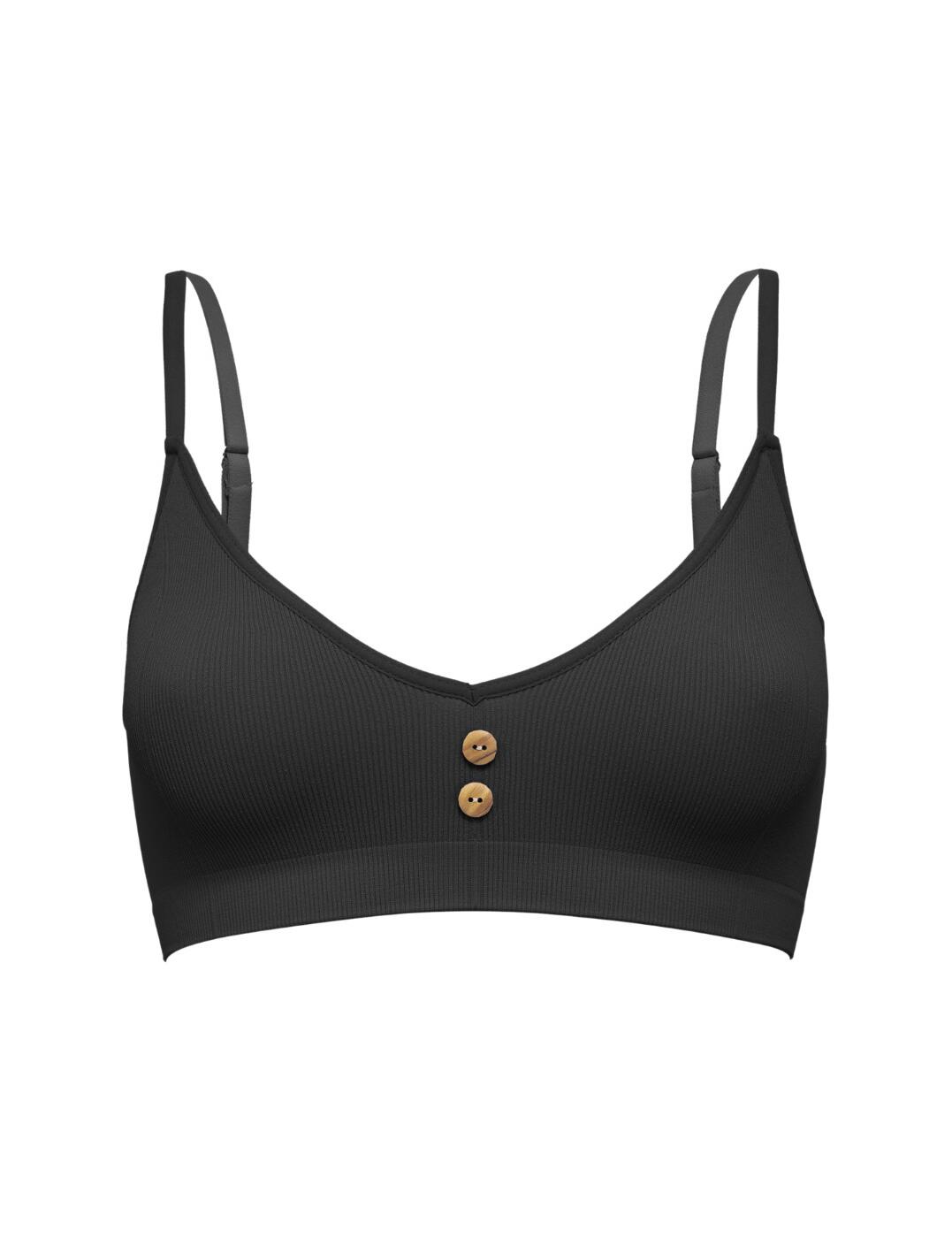 Indulge in comfort with Pretty Polly Eco Wear, the ultimate ribbed bralette that will revolutionise your lingerie game! With non-padded cups and a wireless pull on design, you'll experience unparalleled freedom and comfort, all day long. Our ribbed bralette features adjustable shoulder straps, so you can customise the fit to your liking. Timeless in design, our ribbed bralette is a true classic that never goes out of style. And let's not overlook the decorative buttons, add a delightful touch of charm that sets you apart from the rest. And the best part? Pretty Polly Eco Wear offers matching lingerie to complete your ensemble look and feel stylish all day.