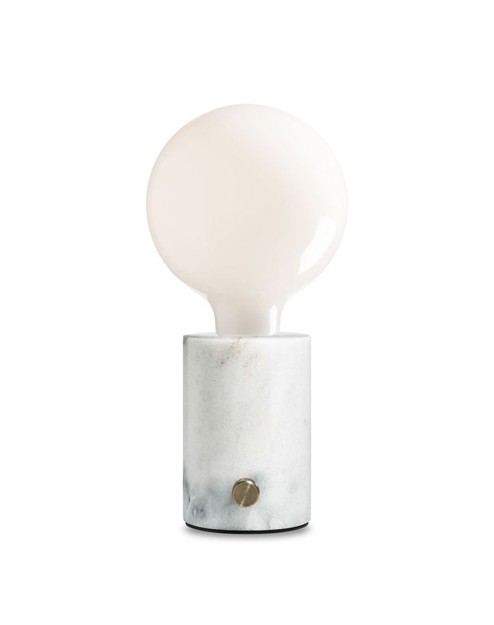 Orbis Table Lamp White Marble Opaque White