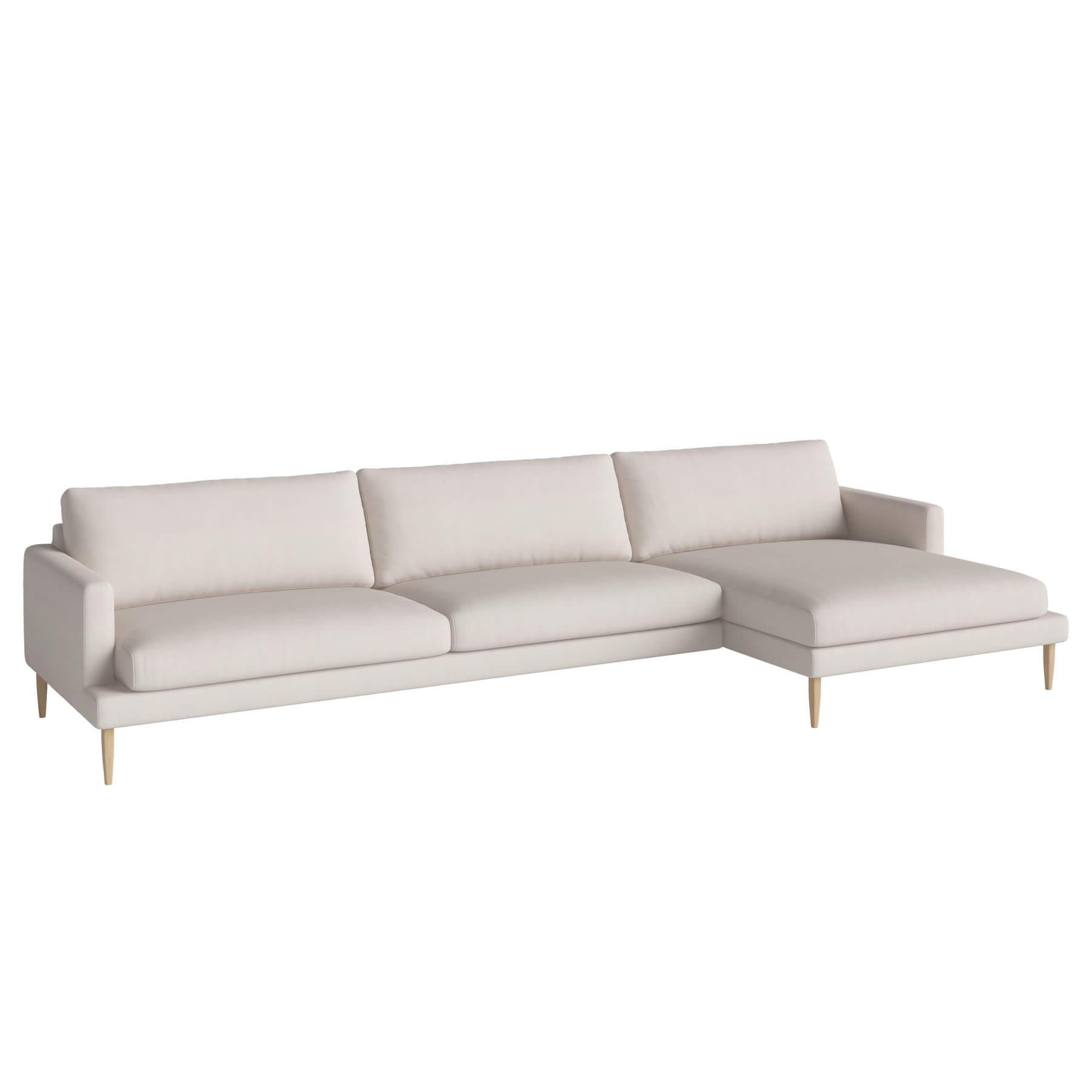 Bolia Veneda Sofa 45 Seater Sofa With Chaise Longue White Oiled Oak Linea Beige Right Brown Designer Furniture From Holloways Of Ludlow