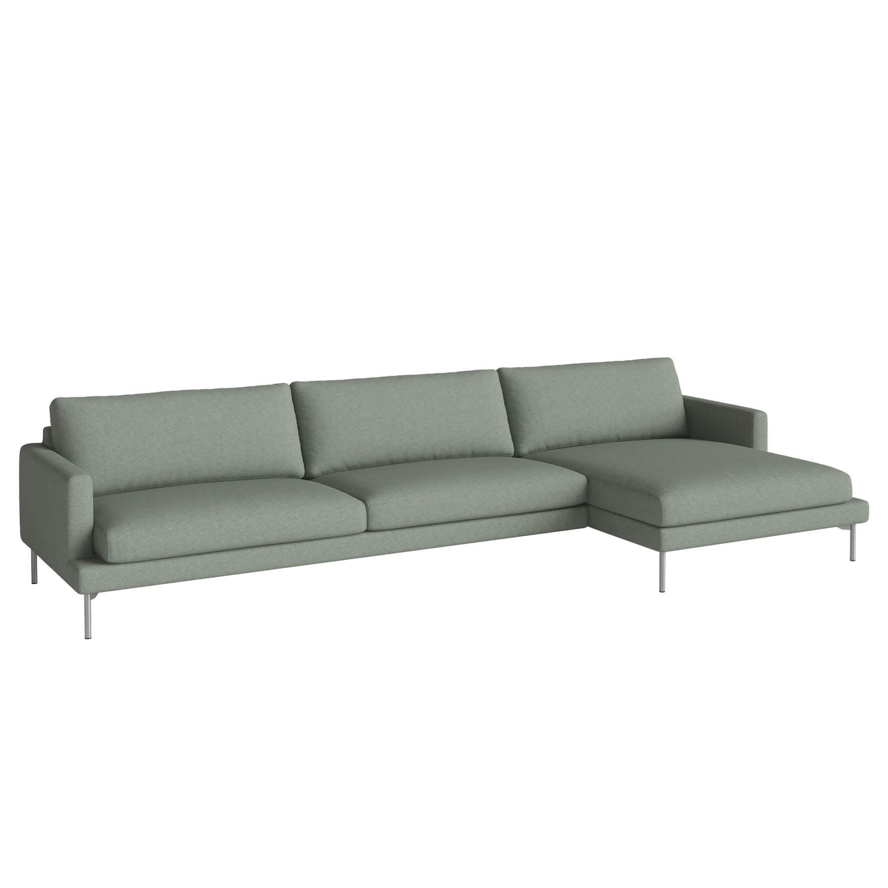 Bolia Veneda Sofa 45 Seater Sofa With Chaise Longue Brushed Steel Qual Green Right Green Designer Furniture From Holloways Of Ludlow