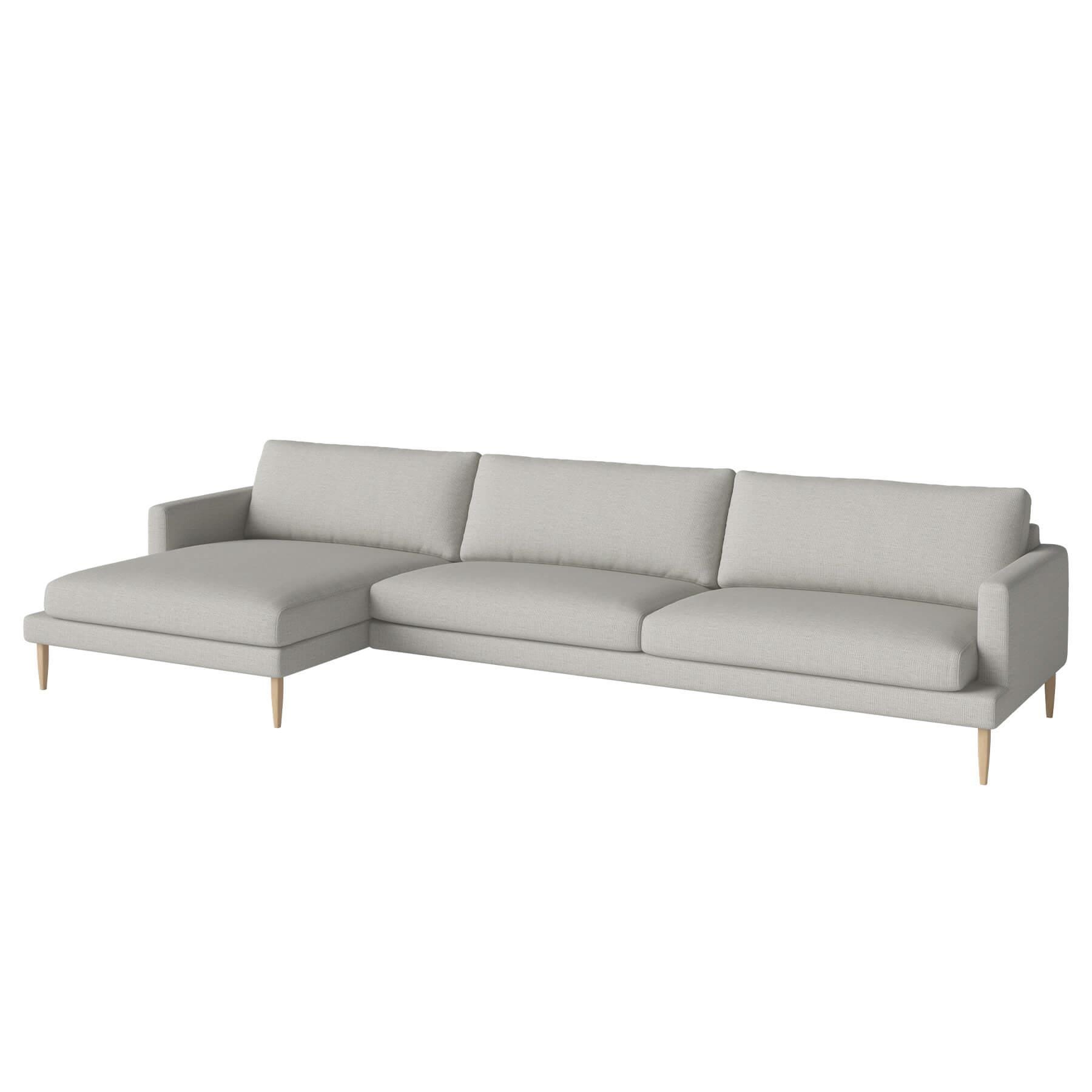 Bolia Veneda Sofa 45 Seater Sofa With Chaise Longue White Oiled Oak London Dust Green Left Grey Designer Furniture From Holloways Of Ludlow