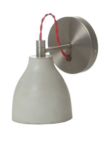 Heavy Wall Light Light Grey Concrete Brass