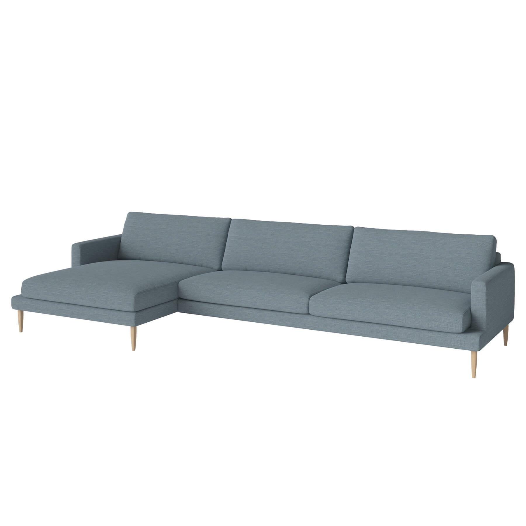 Bolia Veneda Sofa 45 Seater Sofa With Chaise Longue White Oiled Oak Laine Light Blue Left Blue Designer Furniture From Holloways Of Ludlow