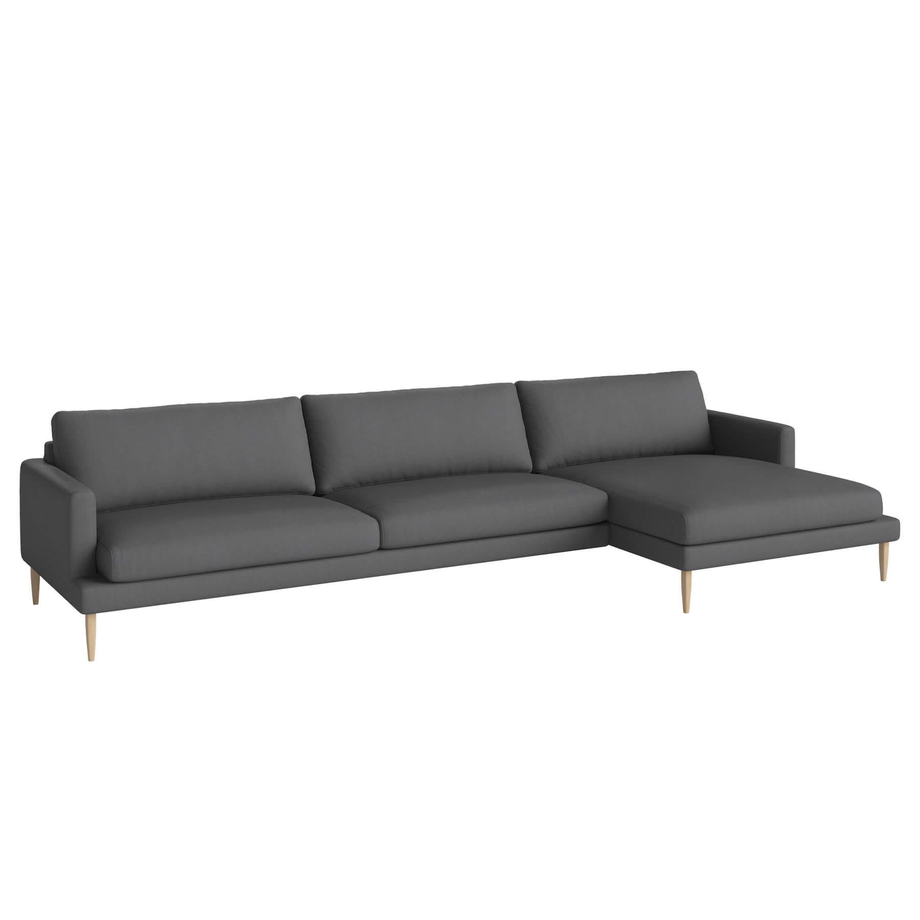 Bolia Veneda Sofa 45 Seater Sofa With Chaise Longue White Oiled Oak Gaja Dark Grey Right Grey Designer Furniture From Holloways Of Ludlow