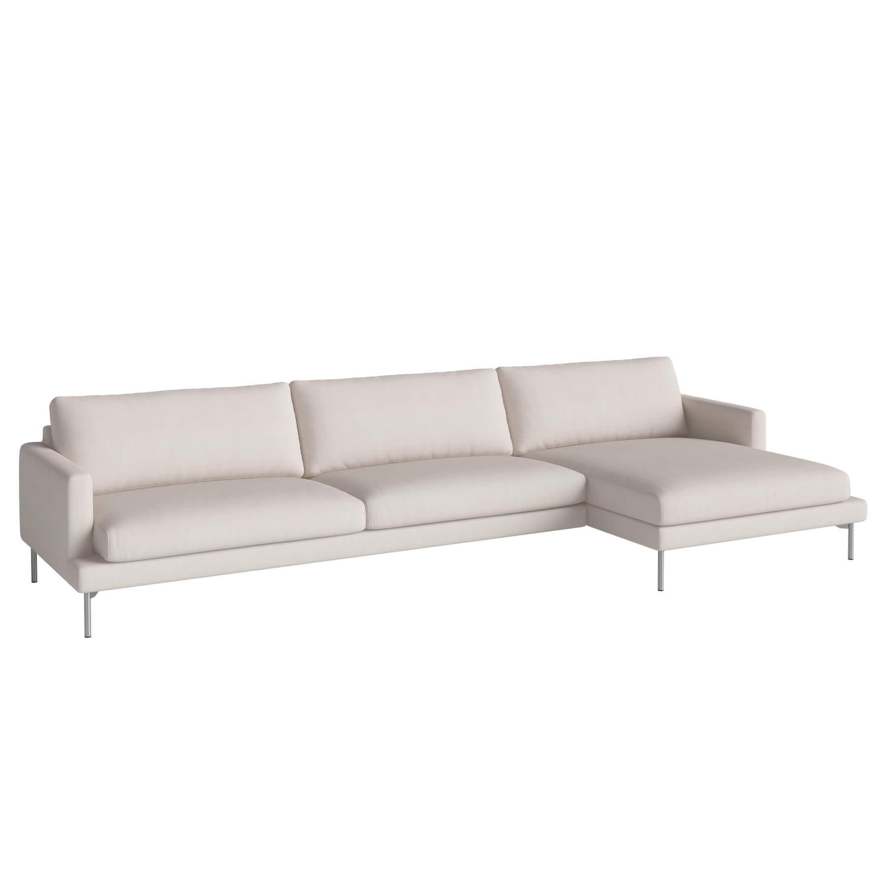Bolia Veneda Sofa 45 Seater Sofa With Chaise Longue Brushed Steel Linea Beige Right Brown Designer Furniture From Holloways Of Ludlow
