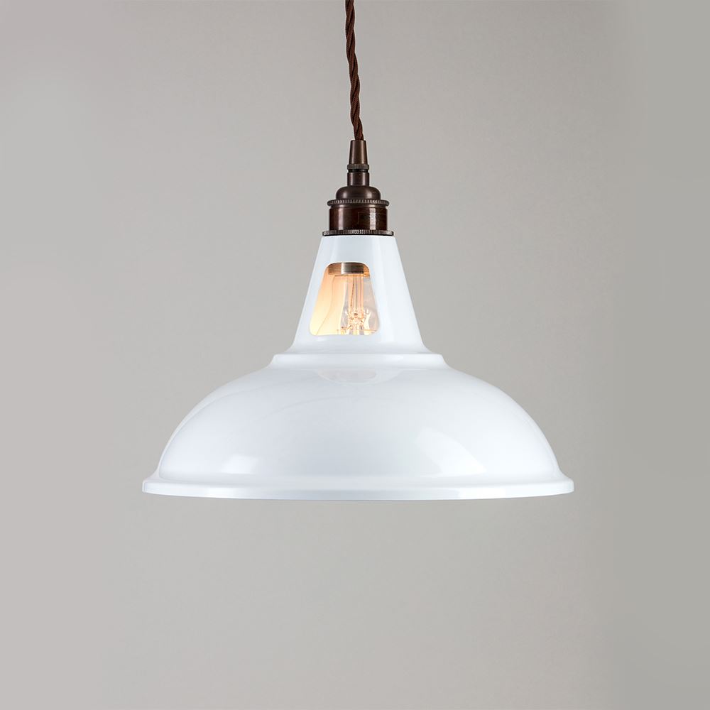 Old School Electric Factory Pendant Light White White Interior Antique Brassbrown Flex Designer Pendant Lighting