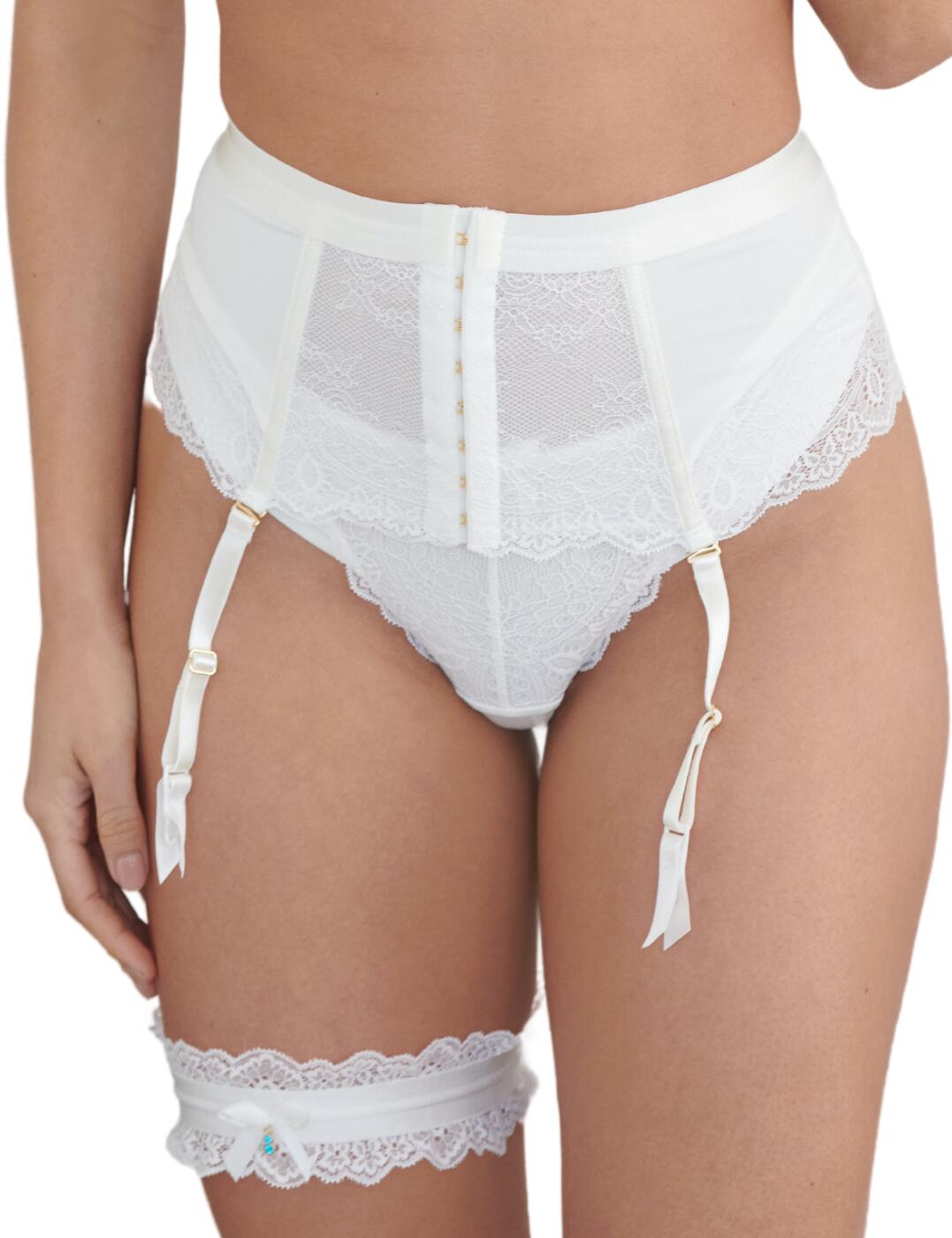 The Divine collection by Pour Moi is effortlessly glamourous. This front fastening suspender boasts a high waist that conceals your midsection for a flattering look. The contrasting hardware adds an opulent appearance. The blend of silky soft satin and semi-sheer lace creates a truly feminine look. The structured design ensures this suspender adapts comfortably to your body. Detachable and adjustable garters allow you to wear with your favourite hosiery. Matching lingerie is available.  Detachable and adjustable garter straps Hook and eye closure A feminine blend of satin and lace Country of origin: China Composition: 84% Polyamide &pipe; 16% Elastane Lited in UK sizes  53957-96641-1275118 26107 Suspender Belt