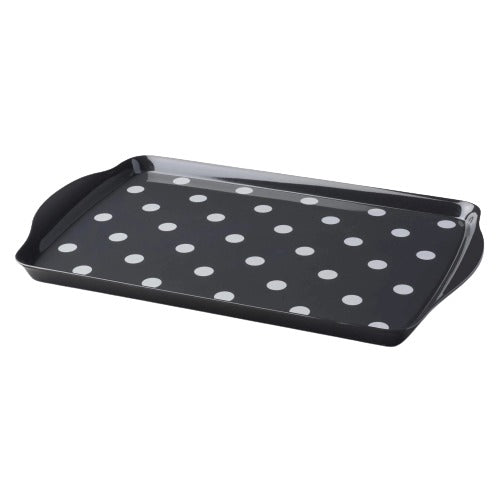 Premium Melamine Dotty Tray, Medium, Dark Grey