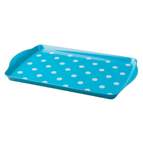 Premium Melamine Dotty Tray, Medium, Aqua