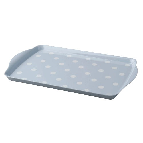 Premium Melamine Dotty Tray, Medium, Duck Egg Blue