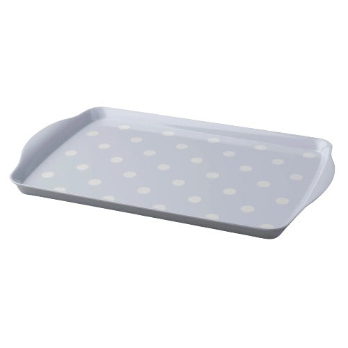 Premium Melamine Dotty Tray, Medium, French Grey