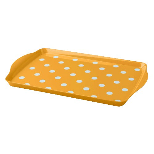 Premium Melamine Dotty Tray, Medium, Mustard