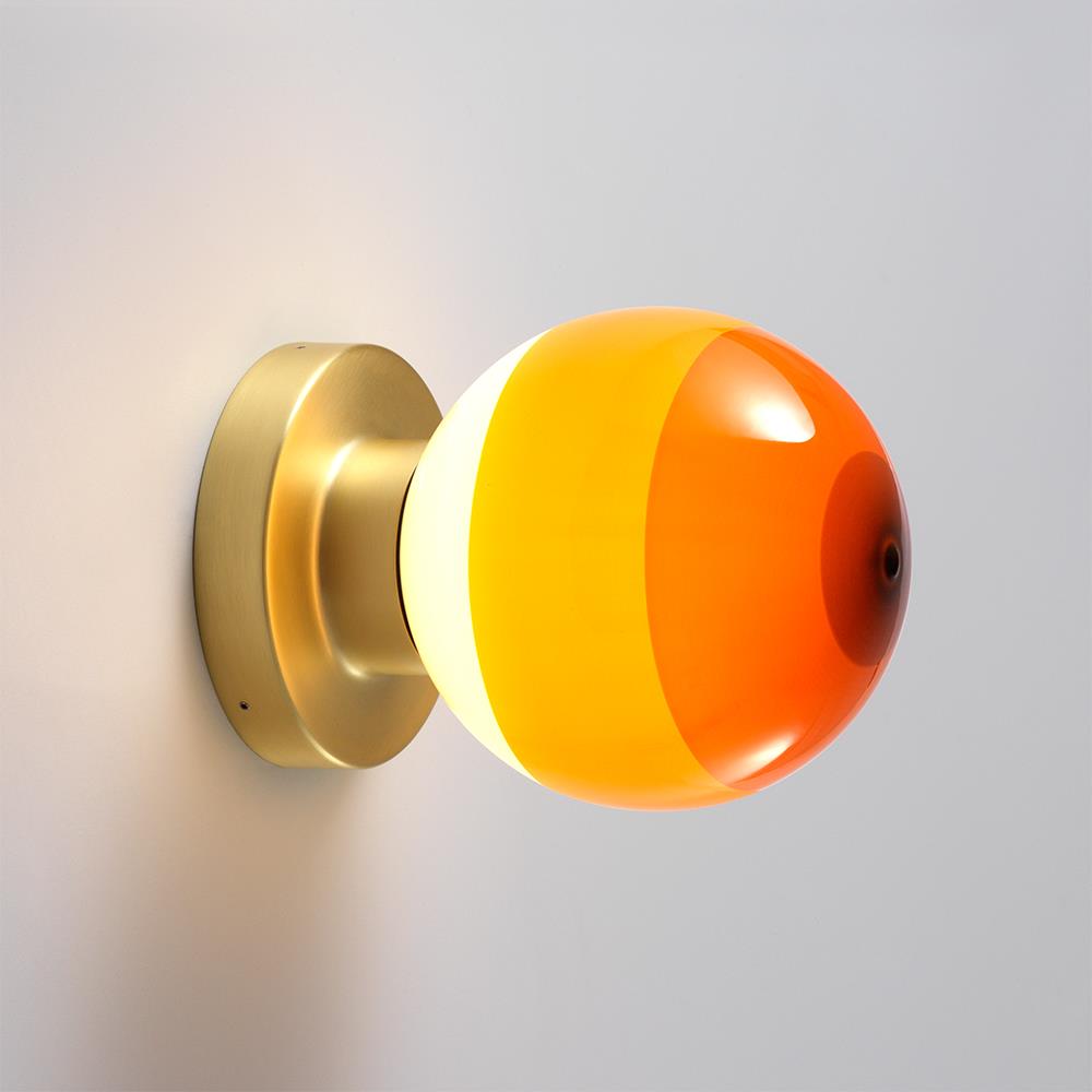 Dipping Wall Light A2 Amber Brushed Brass