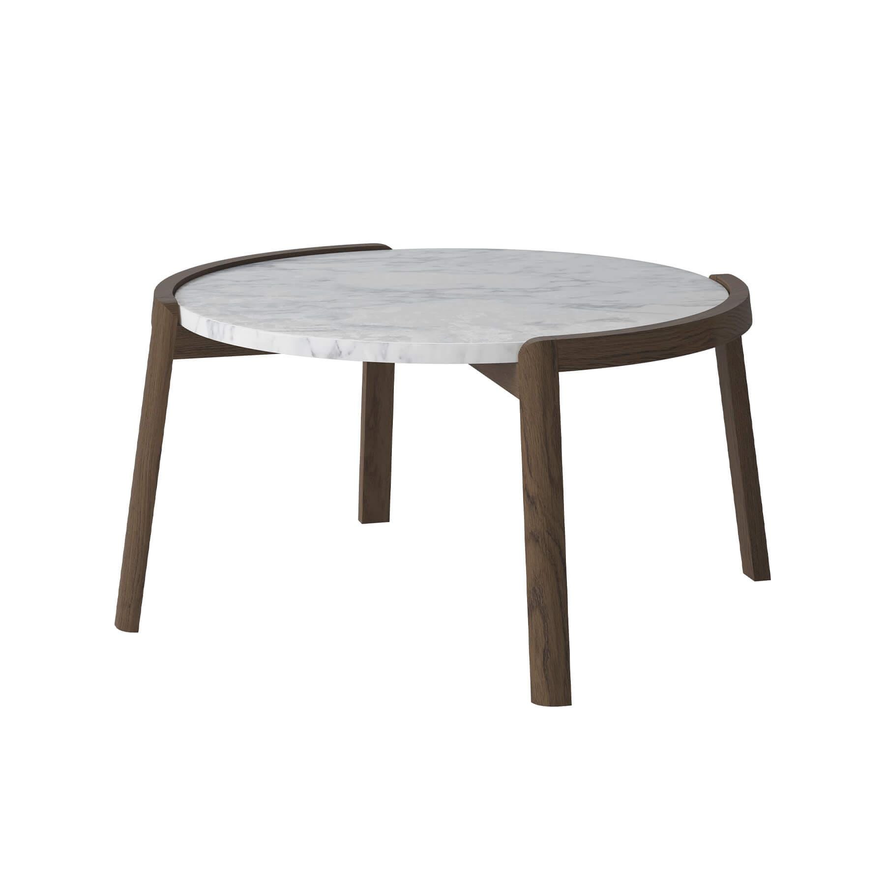 Bolia Mix Coffee Table Medium Dark Oiled Legs Grey White Marble Designer Furniture From Holloways Of Ludlow