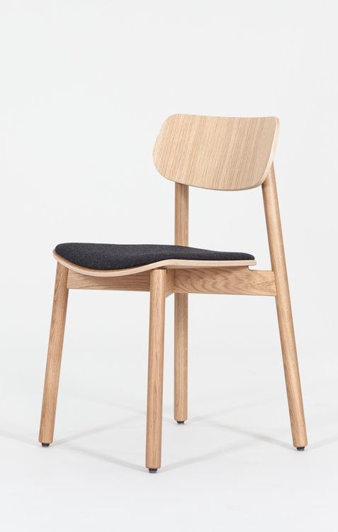 Otis Dining Chair Natural Oak Jet Black Fabric