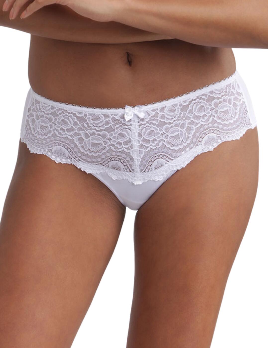 The popular Playtex Affinity Flower Lace brief is lovely everyday lingerie. Boasting a soft, stretch lace design for the perfect fit with each wear, these briefs are sure to become a fast favourite. The mid-rise and moderate rear coverage allow for a modest yet still playful fit. Features a feminine bow detailing on the centre front for a gorgeous finishing touch.