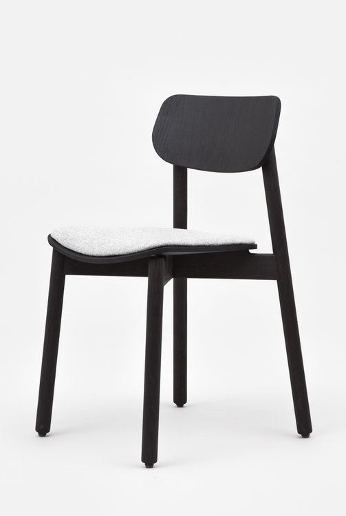 Otis Dining Chair Black Stained Ash Silver Grey Fabric