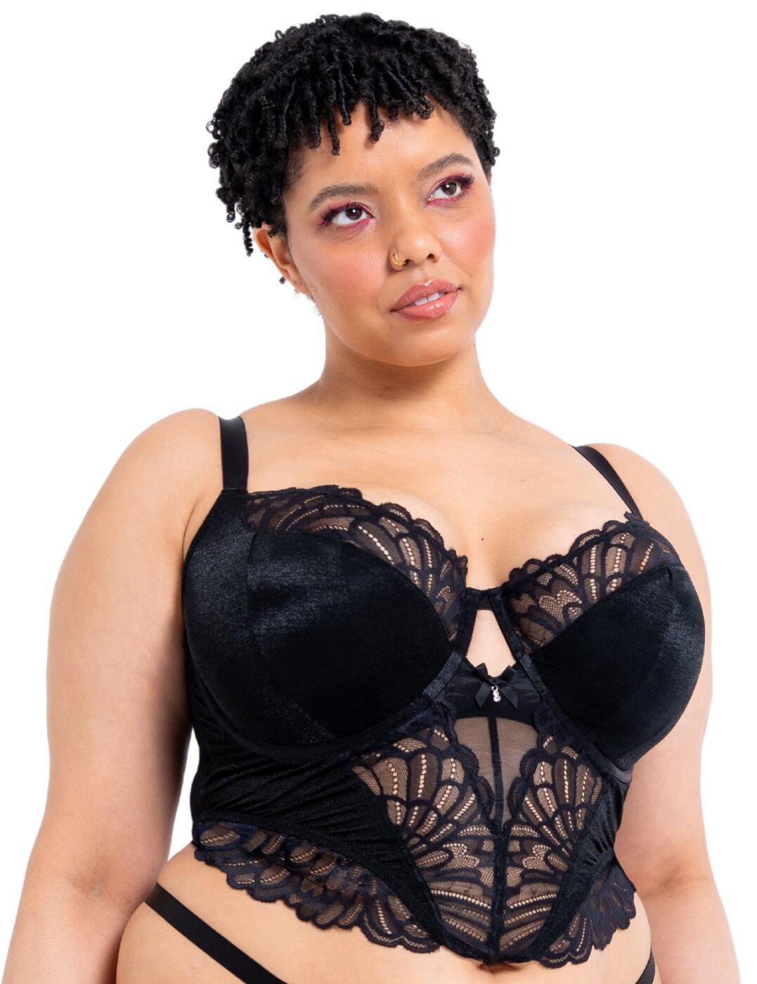 Indulge yourself in the elegant designs of the Boost Bomshell padded balcony longline bra by Curvy Kate. Featuring a lightly padded balcony neckline with a stretch lace top, this is the perfect choice for women who love the more glamorous things in life. At the centre of the bra is a keyhole detail for a lighter look with a small silver charm to add a dash of class to this gorgeous ensemble. Furthermore, a subtle shimmer covers the cups and lace creating a velvet appearance and stretch lace panels which hug your waist to a flattering effect. Matching coordinates are available from the Boost Bomshell line to complete the look.