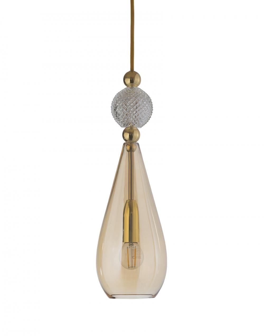 Ebb Flow Smykke Pendant Golden Smoke With Crystal Ball Brassgold Designer Pendant Lighting