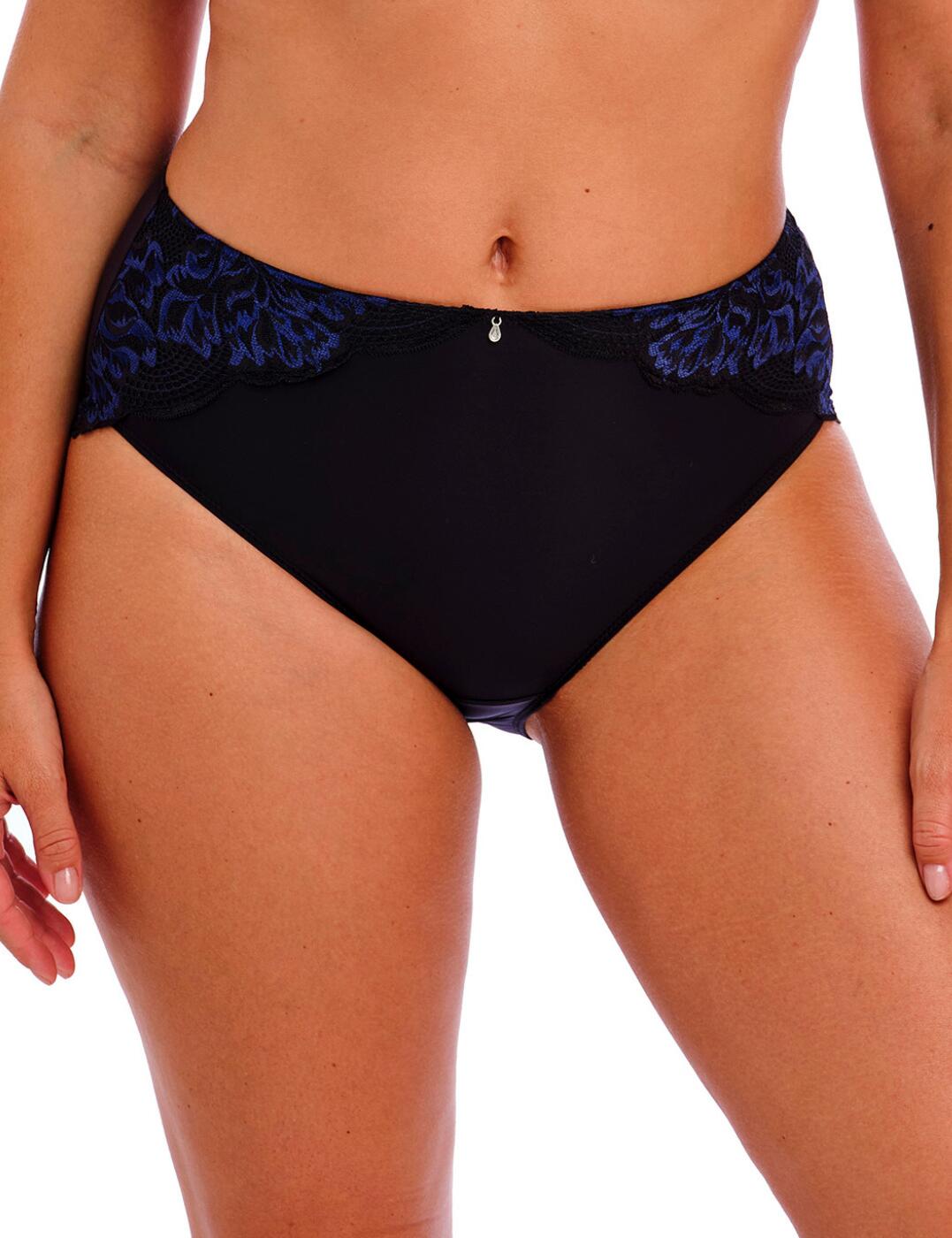 Embrace glamour and comfort with the Fantasie Emmaline deep brief. Crafted in a stunning multi-tone lace design, this gorgeous brief is perfect for day and night looks. The high-rise waist provides ample support but is still breathable due to the soft handle fabric and keyhole detail on the centre back. Moderate rear coverage allows for a secure feel no matter where your day takes you. For a complete look, take a peek at some of the matching coordinates available now!