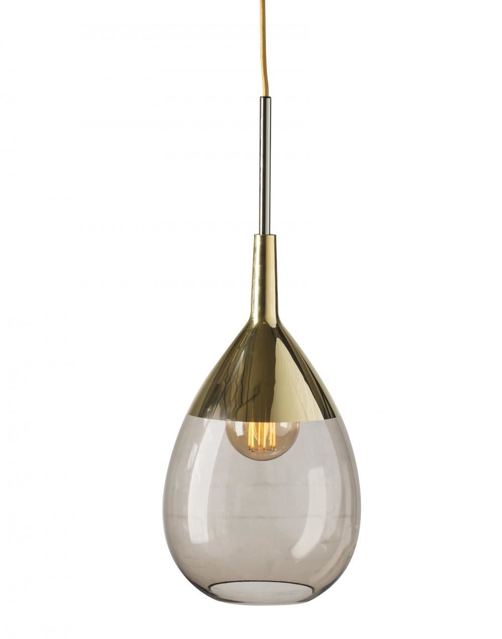 Ebb Flow Lute Pendant Medium Chestnut Brown Gold Glass Designer Pendant Lighting