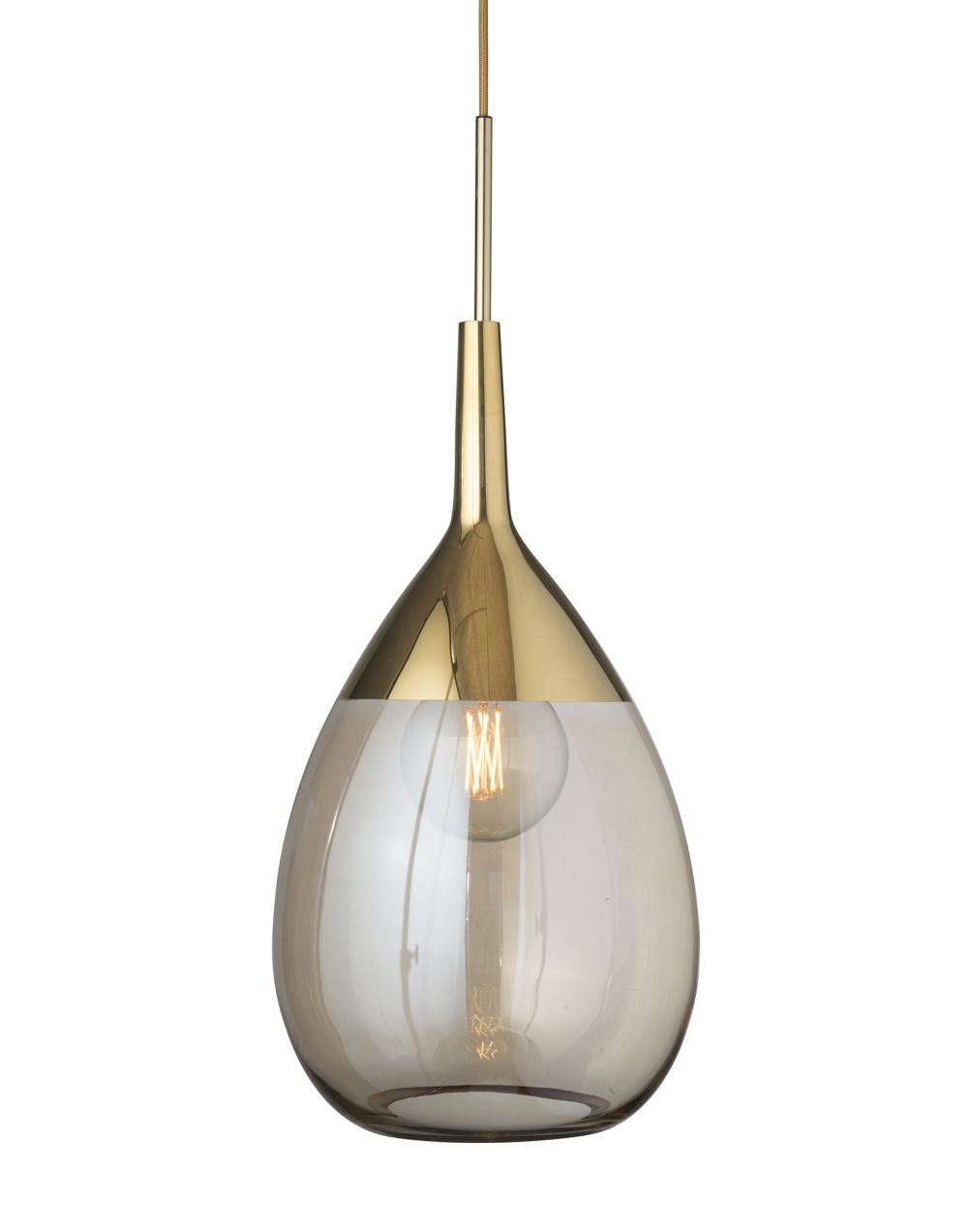 Ebb Flow Lute Pendant Xl Golden Smoke Gold Glass Brassgold Designer Pendant Lighting