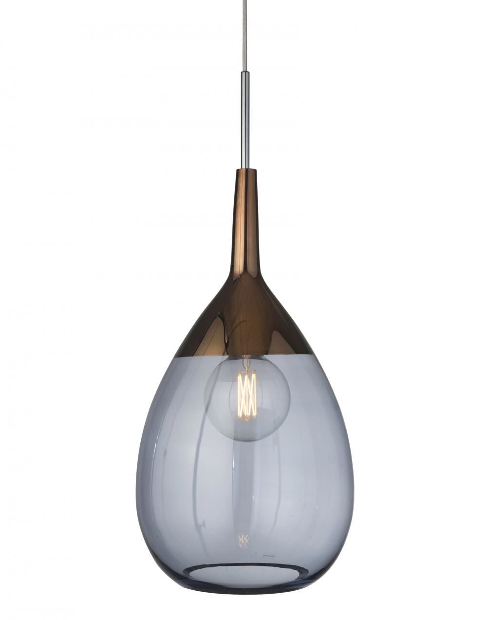 Ebb Flow Lute Pendant Xl Blue Copper Glass Designer Pendant Lighting