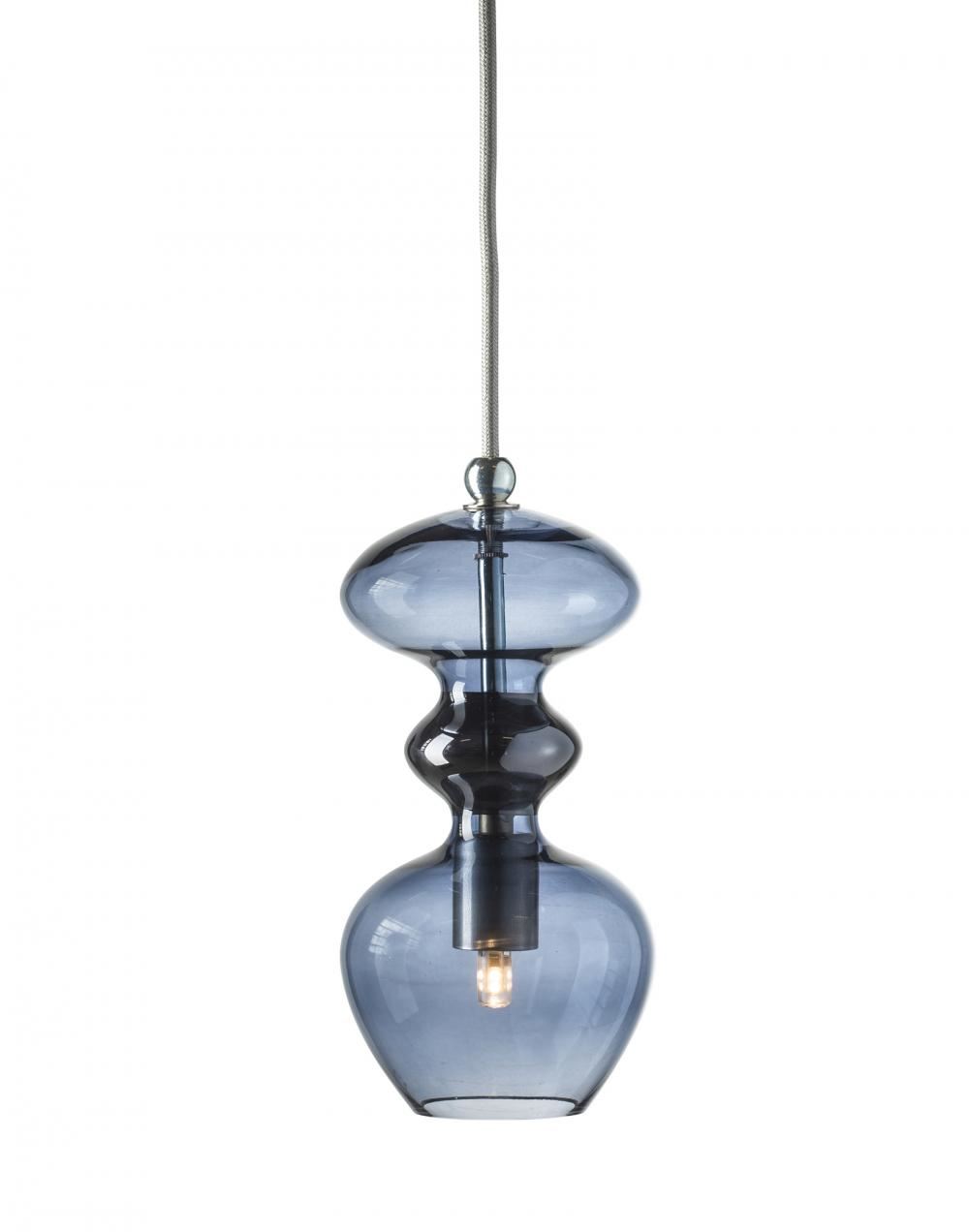 Ebb Flow Futura Pendant Small Deep Blue Silver Fittings Designer Pendant Lighting